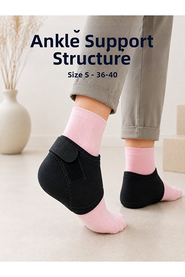 Heel Support Sock Size S 36-40 Adjustable Velcro for Daily Use