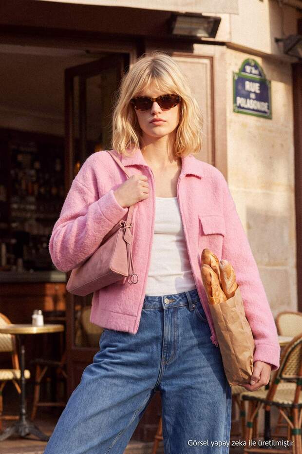 Pembe Polo Yaka Coatigan Cepli Triko Hırka TWOAW27HI00016