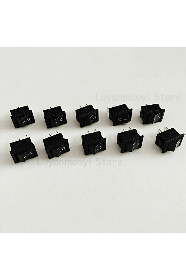 10 قطع سوداء 10 قطع مفتاح ضغط SPST 2Pin 3A 250V KCD11 مفتاح تشغيل/إيقاف تشغيل سريع 10 × 15 مم