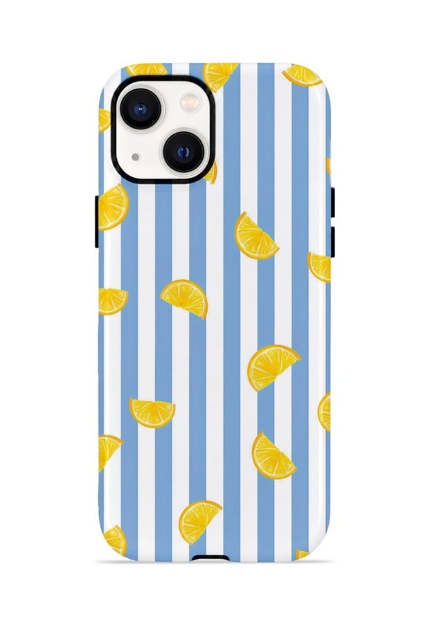iPhone 14 Vorian Double Layer Case Lemon Confetti Blue