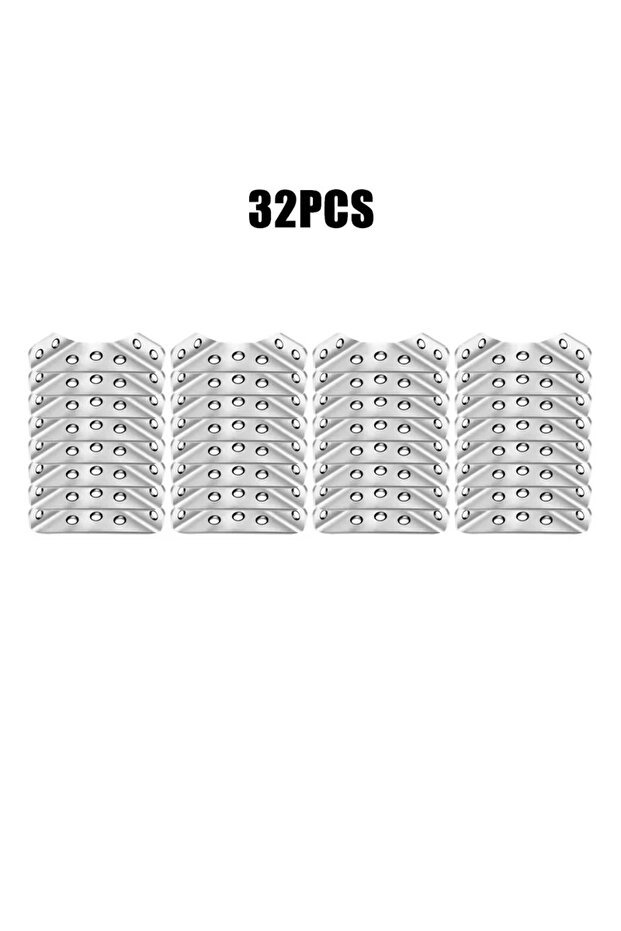 32PCS Stainless Steel Angle Corner Brackets Universal Furniture Corner Connector Brace Fastener Bed