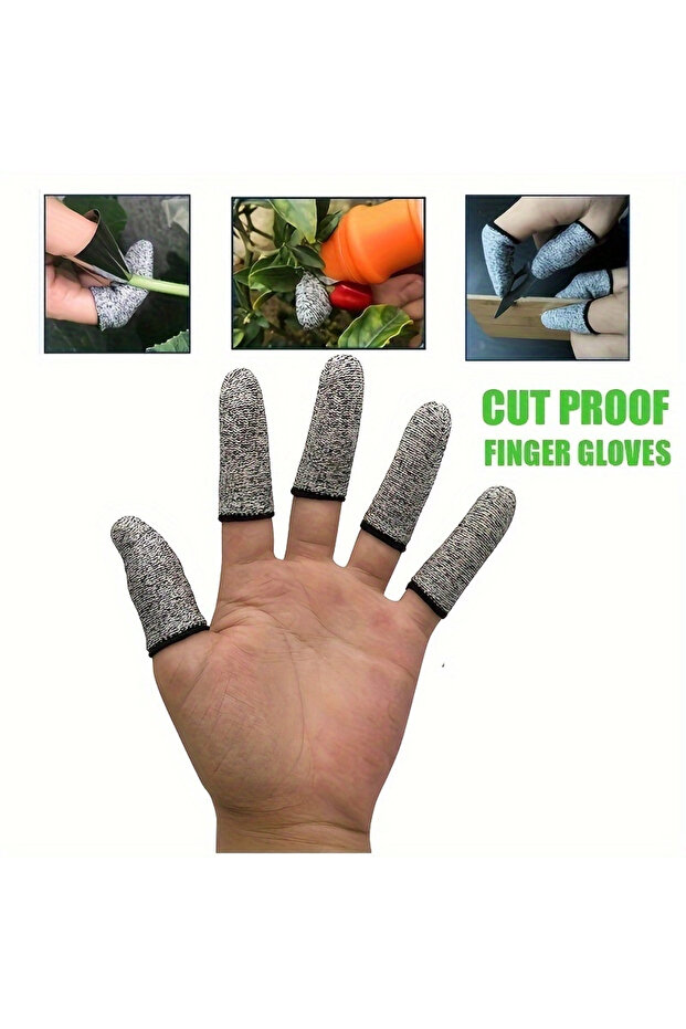 10PCs 10Pcs Anti-Cut Finger Cover Finger Protector Sleeve High-Strength Safety Flexible Anti Cut Fin