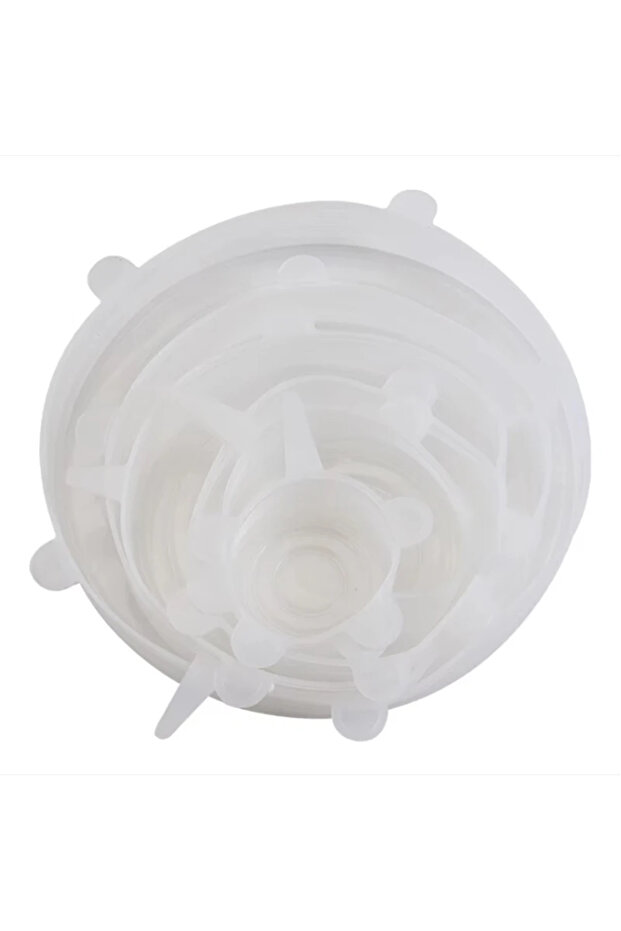 6pcs white 6Pcs Silicone Stretch Lids, Food Bowl Covers, Reusable Food Saving Covers, Retractable Mu