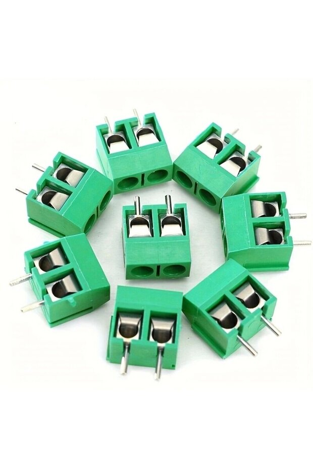 2P green 50PCS KF301 Screw 2Pin 5.0mm Straight Pin PCB Screw Terminal Block Connector