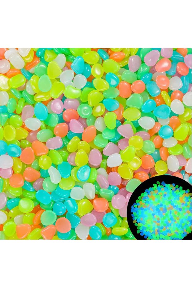 100pcs per bag Full Color 100pcs Colorful Glowing Rocks for Aquarium Decoration Glow in The Dark Peb