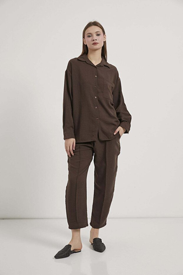 Linen Look Shirt and Pants Set