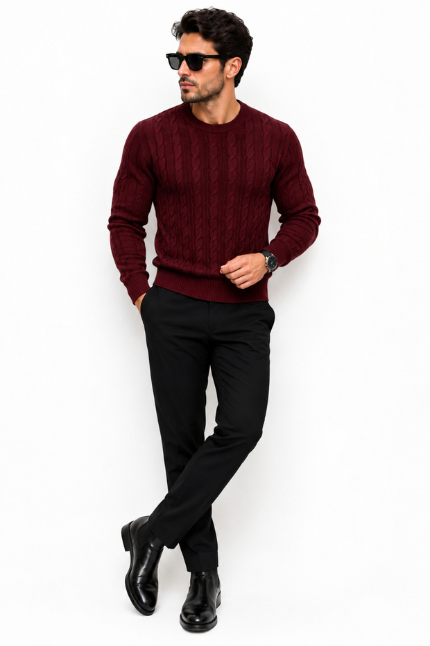 Men's Hair Knitted Sport Cut Sweater