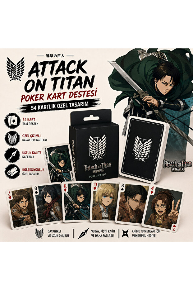 Anime Attack on Titan Playing Cards High-Quality Printing Collectible Item 52 Deck