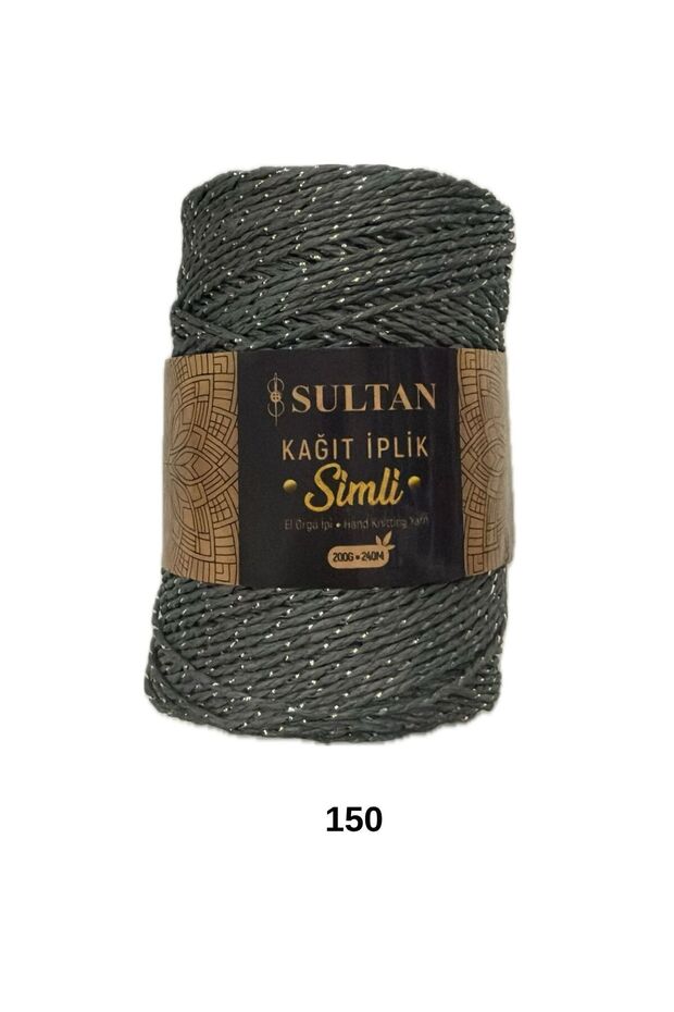 Sultan Glitter Paper String Bag Hat Supla Basket Macrame Wicker Knitting Yarn - 1 Piece - 200 Grams - Color Code: 150