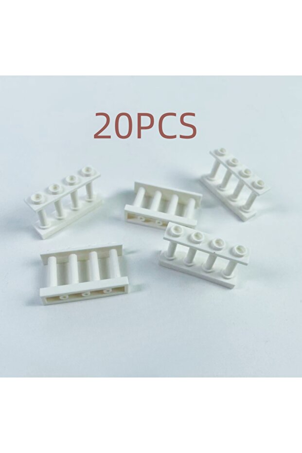white 20PCS DIY Fence Railing Compatible Model Building Block Accessories Basic Components for House