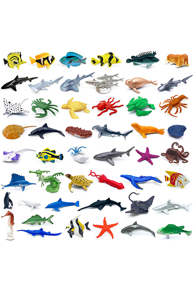 56pcs ocean models 56-Piece Underwater World Model Set - Mini Marine Animals, Coral, Octopus, Nautil