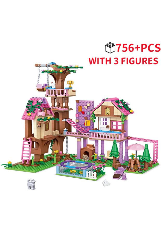 S 756pcs Creative Girls Friends Friendship House Building Blocks Summer Treehouse Camping Model Clas