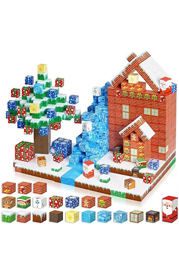 150pcs Christmas day Sensory Montessori Stacking Cubes Construction Set Magnetic Building Blocks Mag