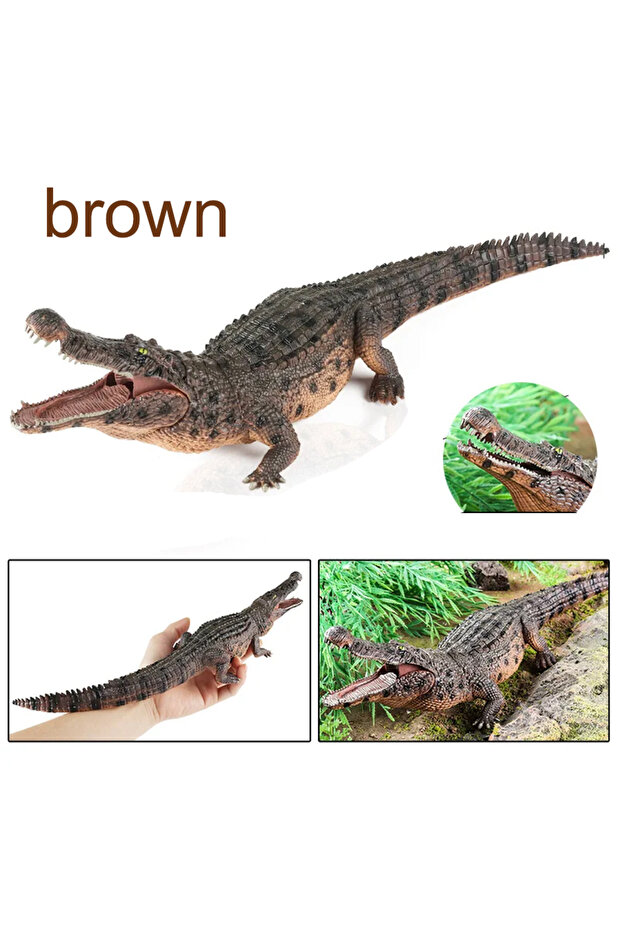 brown Amphibian Crocodile Model Simulation Mobile Clay Education and Interesting Games, Boys and Gir