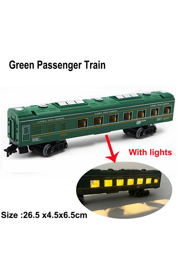green passenger 3cm Width wheel Train Track Cargo Car Carriage Wagon Model Guage Accessories DIY Toy