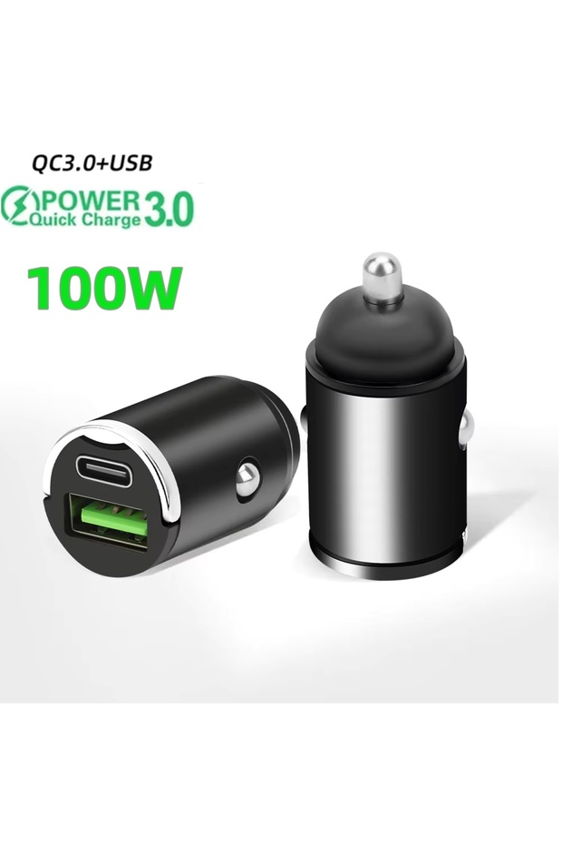 PD 100W 12V-24V Car Charger Lighter PD Fast Charging For IPhone QC3.0 Mini USB Type C Mini Car Phone