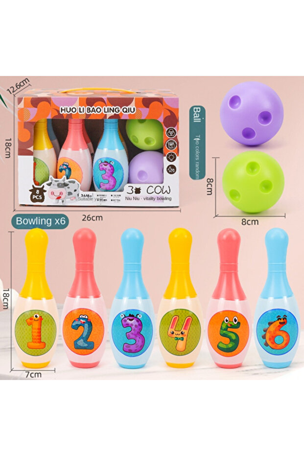 niu 1pcs Bowling Game Set Animal Number Learning Education Toys For Kids Toddlers Interactive Indoor