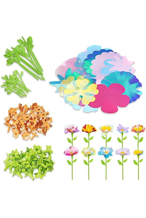 Flower Accessory Fabric Flower Bouquets Toys DIY Craft Kits Toys for Kids Handmade Flowers Market To