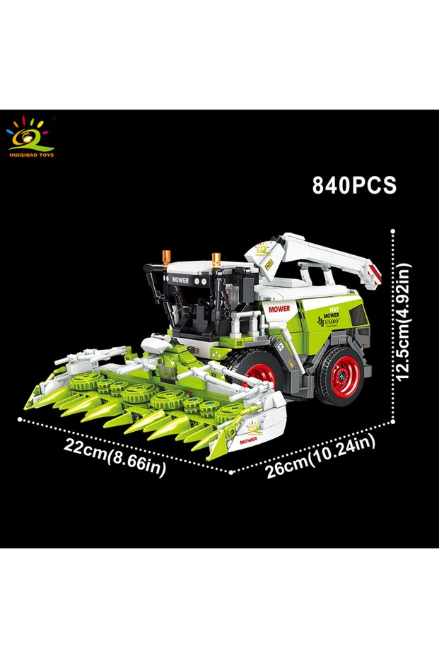 NO.04 No box HUIQIBAO Farmer Truck Model Building Block Tractor Cultivator Harvester Vehicle MOC Car