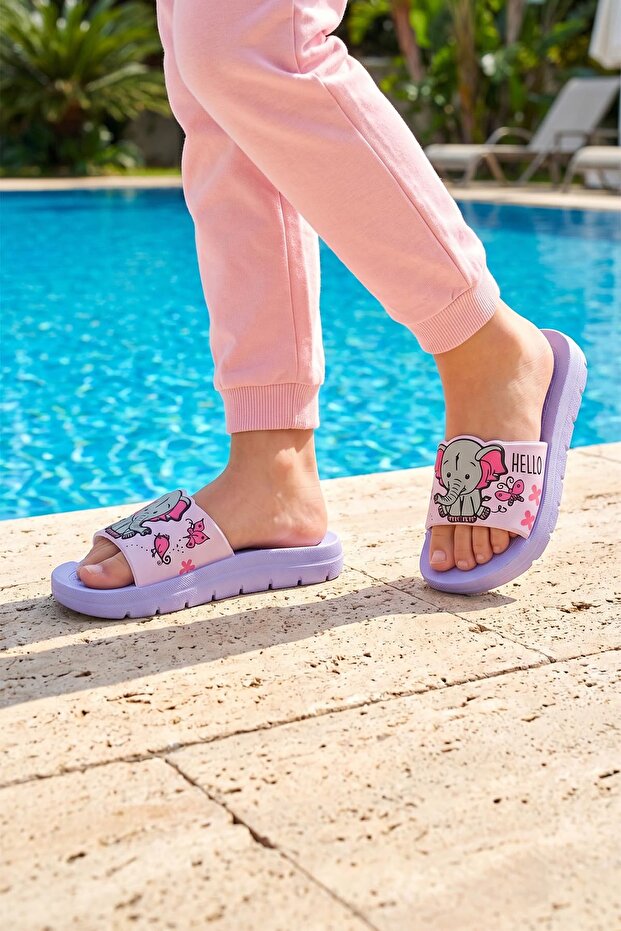 Girl's Summer Pu Shoes Suitable for Wet Ground Home Garden Bathroom Pool Slipper