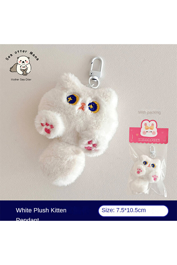 Kitten pendant-2 Cute Plush Cartoon Cat Doll Pendant Soft Cute Girl Backpack Decoration Pendant Doll
