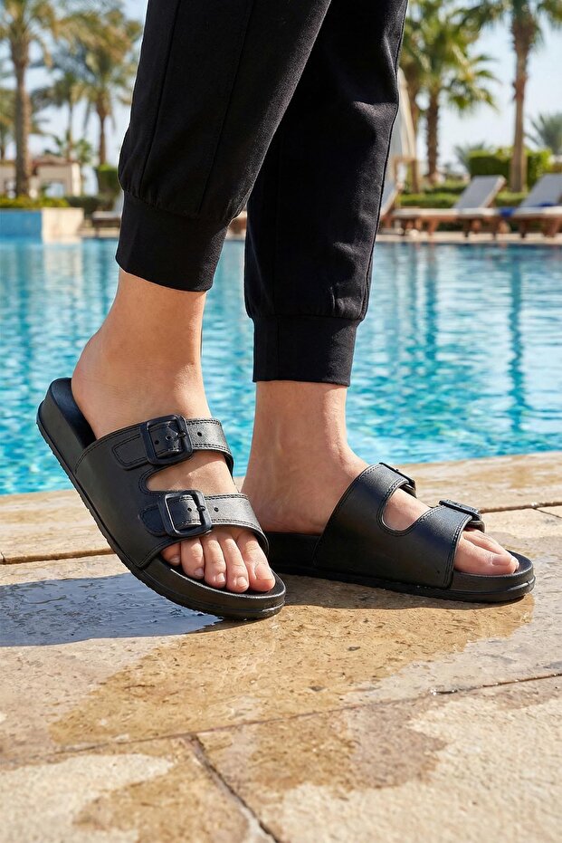 Summer Women's Double Buckle Wet Slippers