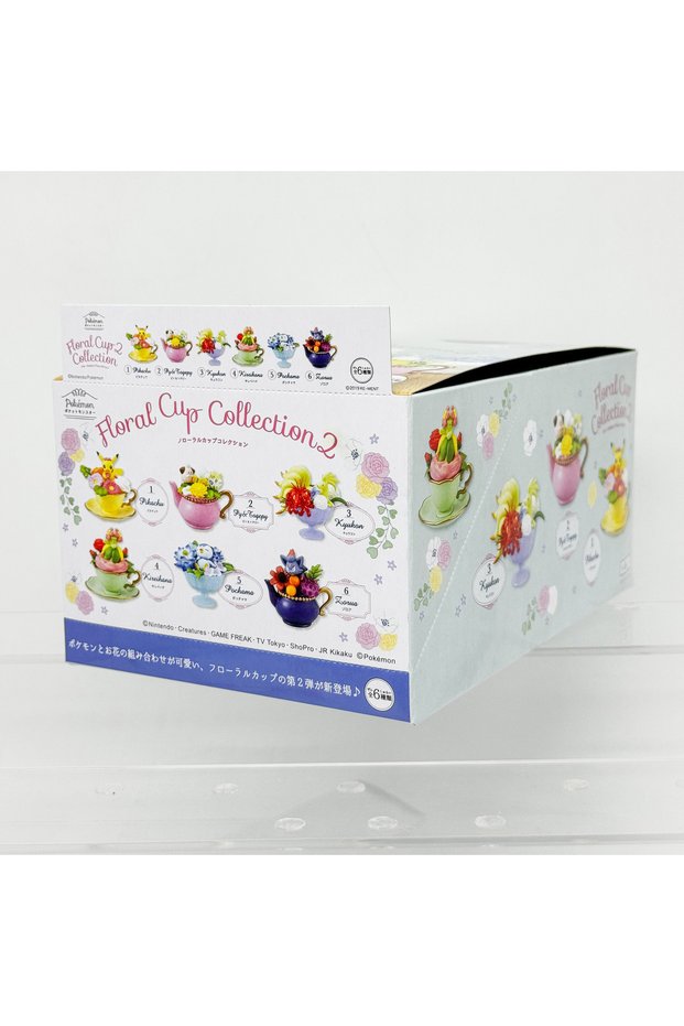 6Pcs Aset Pokemon Blind Box Toys Miniature Flower Cup Scene Anime Figure Pikachu Bellossom Ninetales