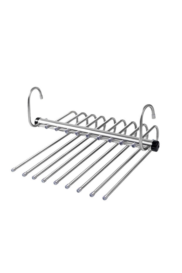 Nine layer shelf Stainless Steel Folding Pants Hanger – Multi-Layer Magic Clips & Retractable Space-