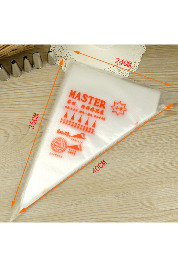 Large size 100PCS Pastry Piping Sleeves Leak Disposable Bag Confectionery Cake Accessories Baking De