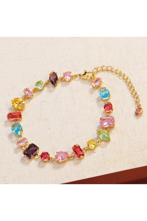 gold bracelet New Luxury Colourful Crystal Zircon Necklace For Women Fashion Party Jewelry Accessori