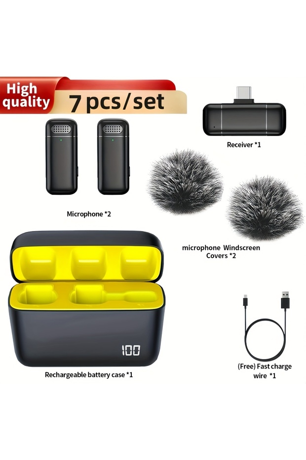 Typec-2-K6 Wireless Microphone Lavalier with Charging Case Windproof Fleece Suitable for Phones Lapt