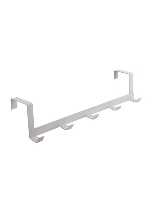 White Hooks Over The Door 5 Hooks Home Bathroom Organizer Rack Clothes Coat Hat Towel Hanger Bathroo