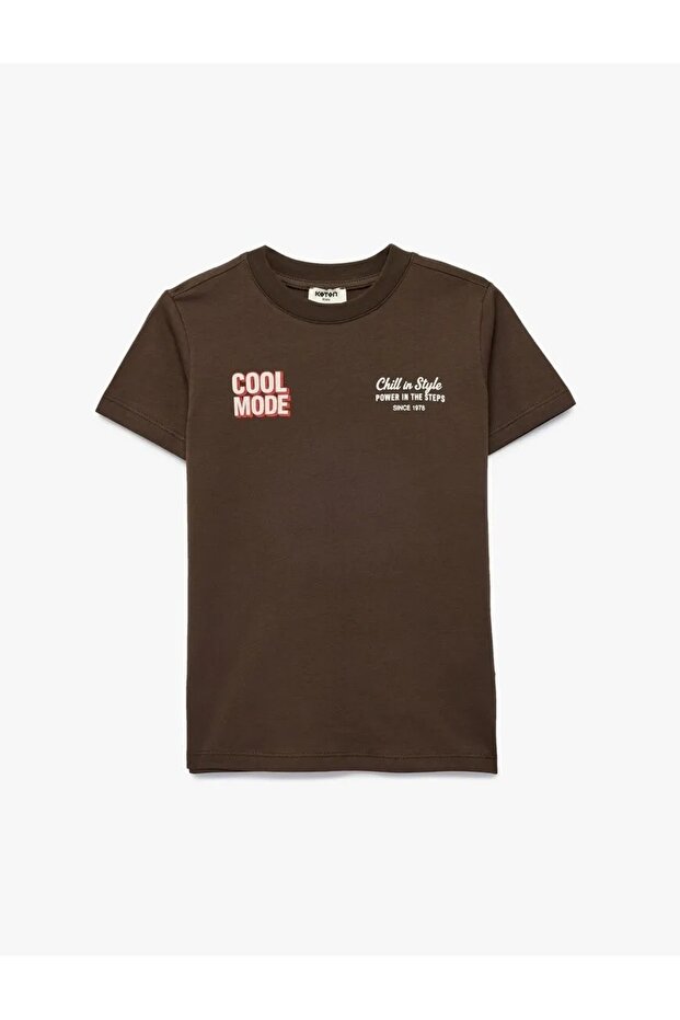 Cotton Short Sleeve Crew Neck Printed T-Shirt