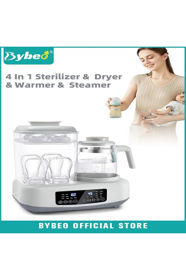 4-In-1 Multifunctional Baby Bottle Sterilizer, Dryer, Warmer And Steamer, 72H Keep Warm With Smart Temperature Control, Auto Shut-Off, BPA Free