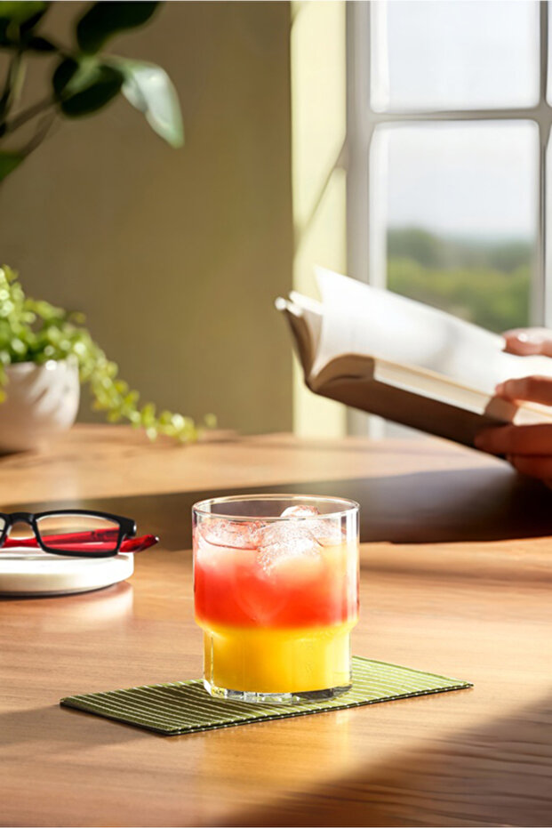 Calista Glass Water Cup Set of 6 400 ml (Soft Drink Cup)
