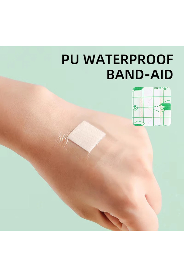 50pcs 38x38mm 50PCS 38*38mm Transparent PU Square Band-Aid Waterproof Adhesive Bandage Protective St