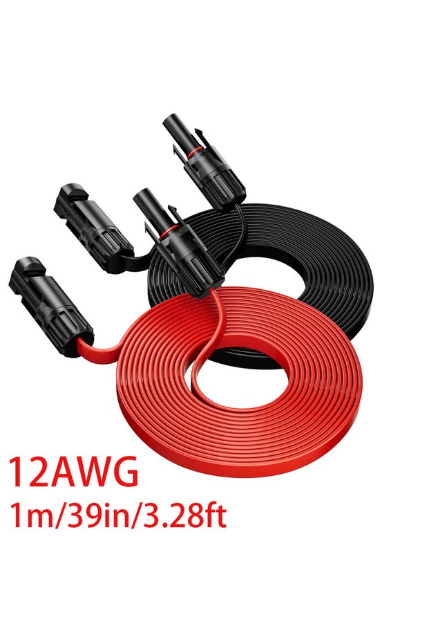 1000v 1m JMUYTOP 12AWG Flat Solar Panel Cable 65cm-10M for Balcony Energy Storage Cabinet Power Stat
