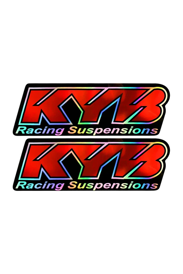 Laser Rainbow Red 2PCS Motocross Motorcycle Stickers Fork Showa KYB WP Suspension Decal Bike Logo Fo