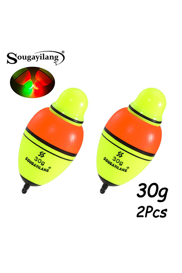 30g Buoyancy Sougayilang Luminous Fish Floats 2Pcs with 6 Size Options made from High Density Foam f