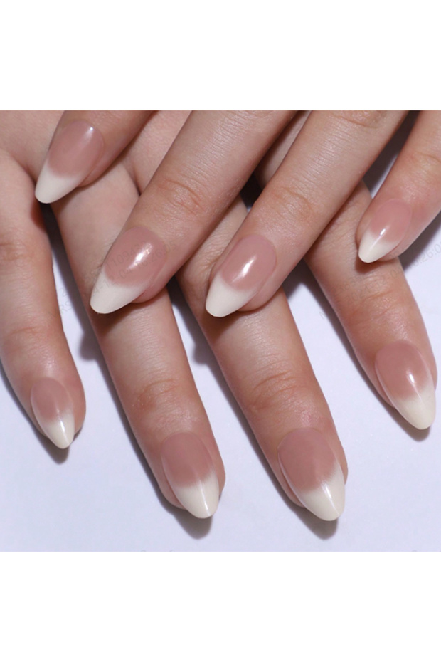 Red ARTAUG 24pcs Glossy Pink Press On Nails Medium Square Fake Nail Elegantstyle False Nail Full Cov