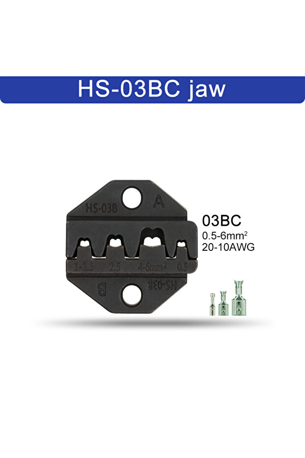 HS-03BC jaw 1pcs HS Crimping Pliers Jaw for 230mm Pliers Plug Spring and Crimping Cap Terminals HS-0