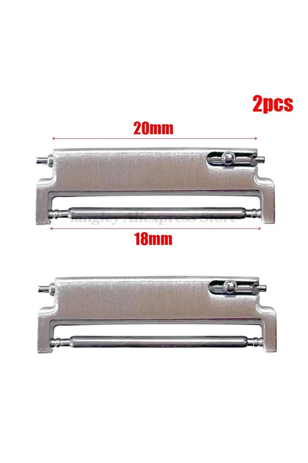 Silver-20mm to 18mm 1 Pair Watch Strap Adapter 18mm To 20mm 22mm,20mm To 18/20/22mm,22mm To 22mm Qui