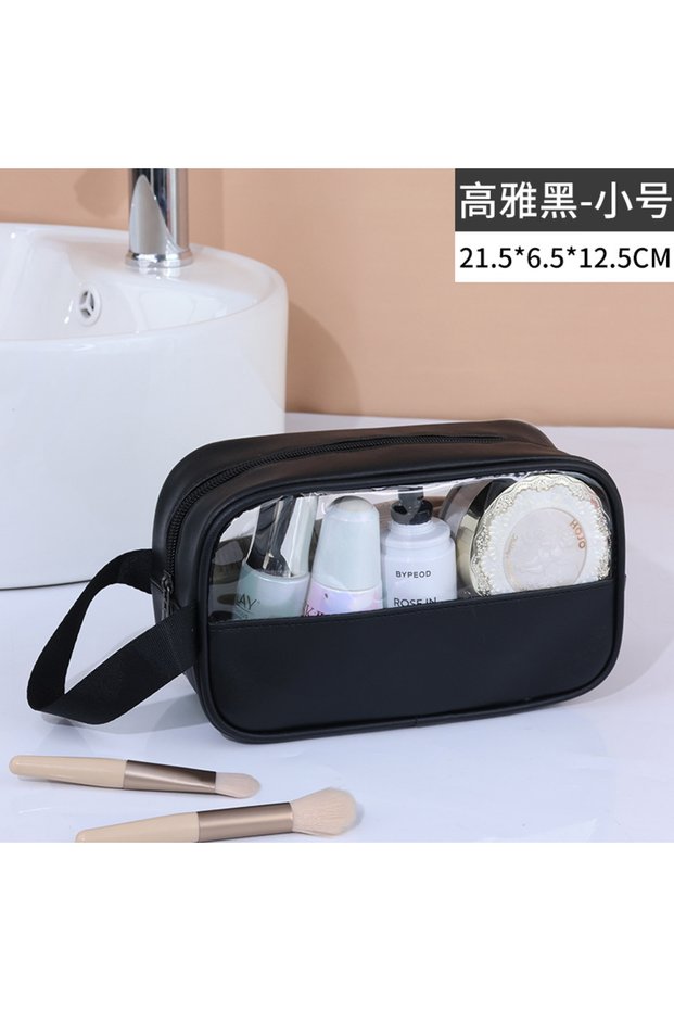 black S Portable Travel cosmetic bag Women Transparent Makeup Bag Large-Capacity Bath Wash Bags Mult