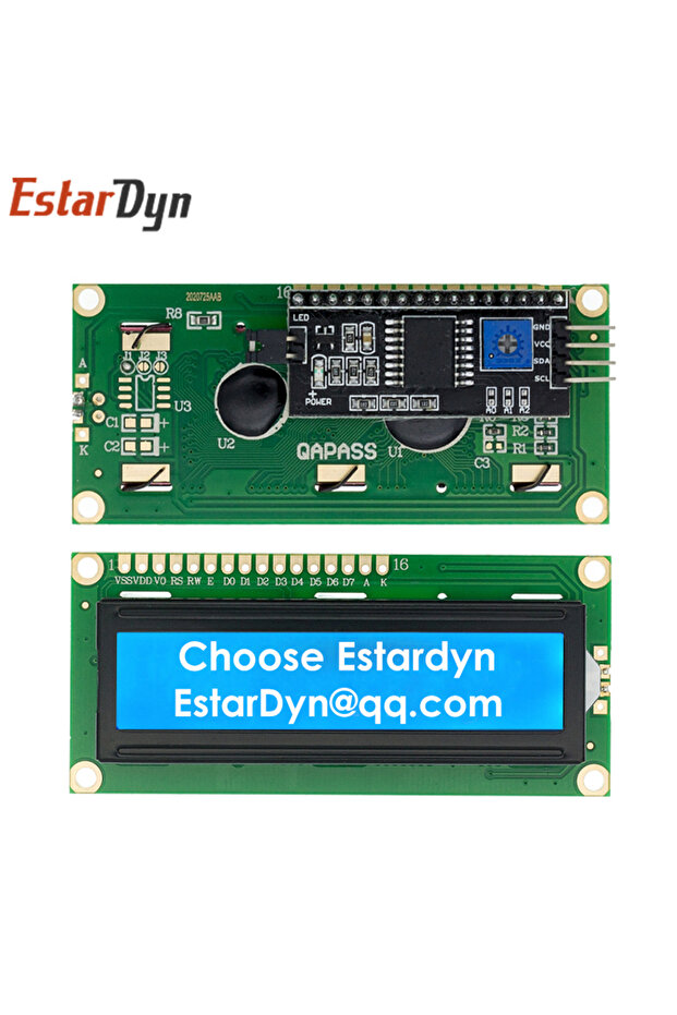 IIC LCD1602C شاشة LCD زرقاء 1602 وحدة LCD زرقاء / صفراء شاشة خضراء 16 × 2 شاشة LCD PCF8