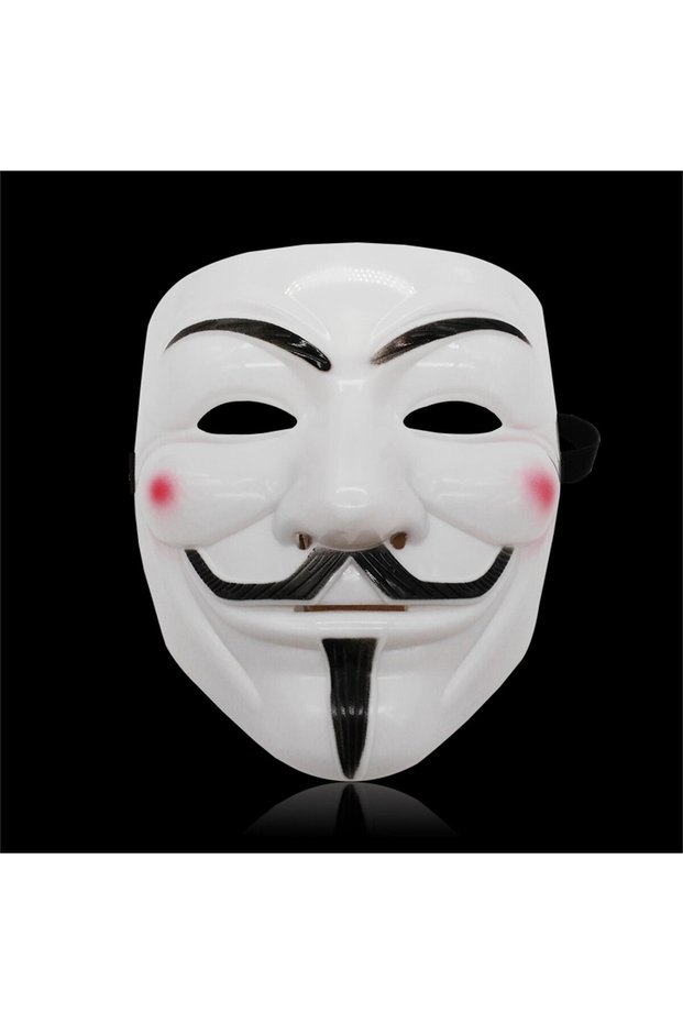WHITE 1pc Halloween Face Mask Black White V For Vendetta Hackers Cos Mask Halloween Cosplay Party Di