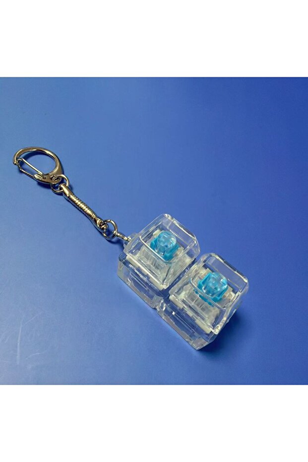 2 Buttons Keyboard Fidget Toys LED Crystal Keycap Keychain Stress Relief Fingertip Gadget Decompress