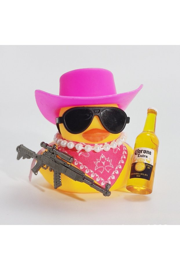 Pink Yellow Cowboy Duck Car Ornament for Jeep Duck Car Dashboard Decorations Quirky Duck Car Ac...