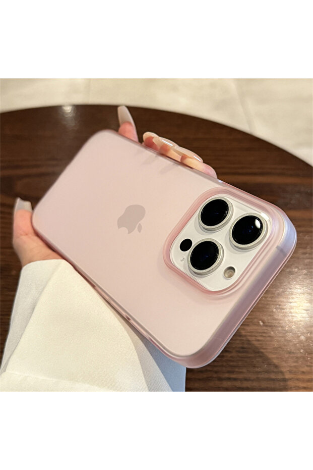 غطاء هاتف شفاف وردي ناعم غير لامع لهاتف iPhone 16 Pro Max، متوافق مع iPhone 16 15 14 Pro Max Plus