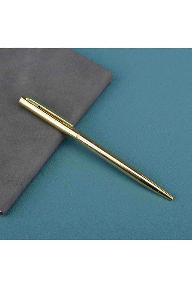 Gold Retractable Metal Ballpoint Pen - Smooth Writing Office Pen, Creative Business Gift for Men & W