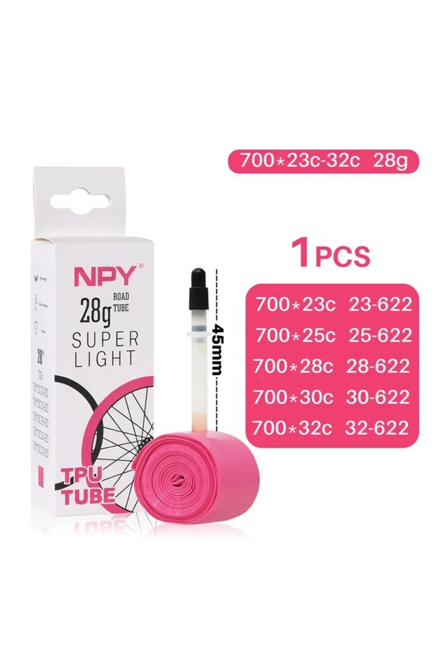 Presta Valve 700c 23-32C 1 Pcs 28g 45mm NPY Bike Inner Tube Anti Puncture 28G36G for Road Bikes 700C
